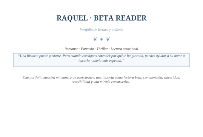 beta read your spanish manuscript with honest and warm feedback